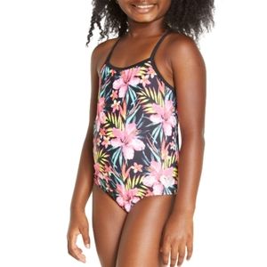 Hurley Girls' One-Piece Swimsuit Black Hyper Pink size 10/12